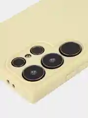 Светло-жёлтый чехол для Samsung Galaxy S24/S24 Plus/S24 Ultra силиконовый BROSCORP матовый / прозрачный