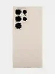 Бежевый чехол для Samsung Galaxy S24/S24 Plus/S24 Ultra силиконовый BROSCORP матовый / прозрачный