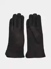 Перчатки женские, кожа оленя, подклад флис, классика, черный, 25 см, размер 8,5