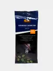 Салфетки влажные 20 шт, для рук, с маслом оливы, KRAFT