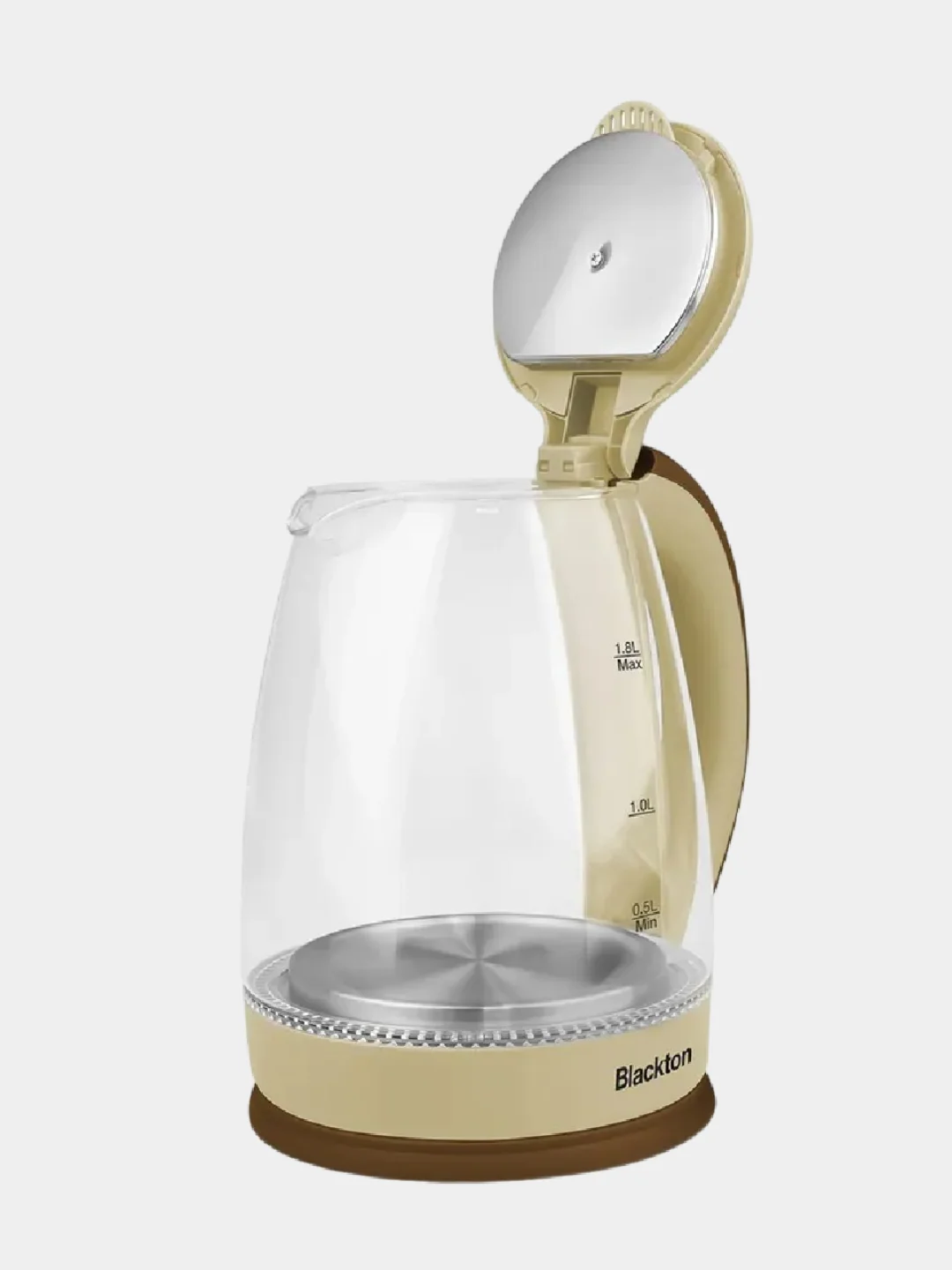 Бежевый чайник электрический с подсветкой Blackton Bt KT1800G, ОБЪЁМОМ 1.8л, АВТООТКЛЮЧЕНИЕ