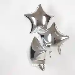 Серый меланж воздушный шар звезда 3 штуки, сердце 43 см, 18 дюймов, фольга