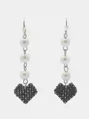Серьги "Сердечки" из бисера