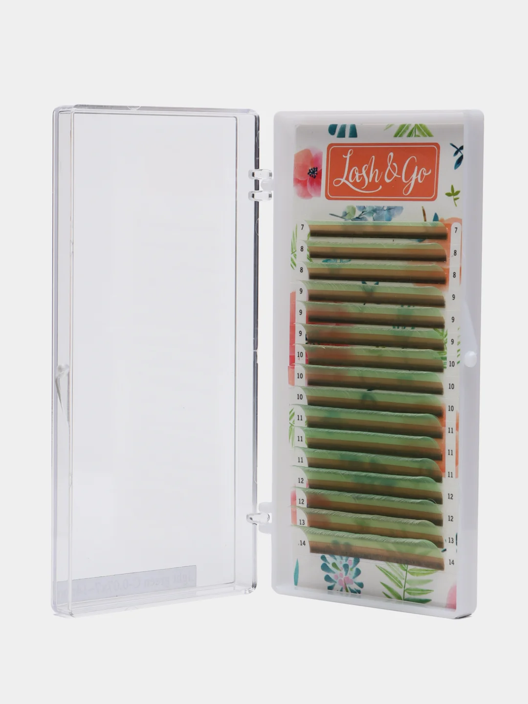 Мятный черные ресницы Lash&Go, 16 линий