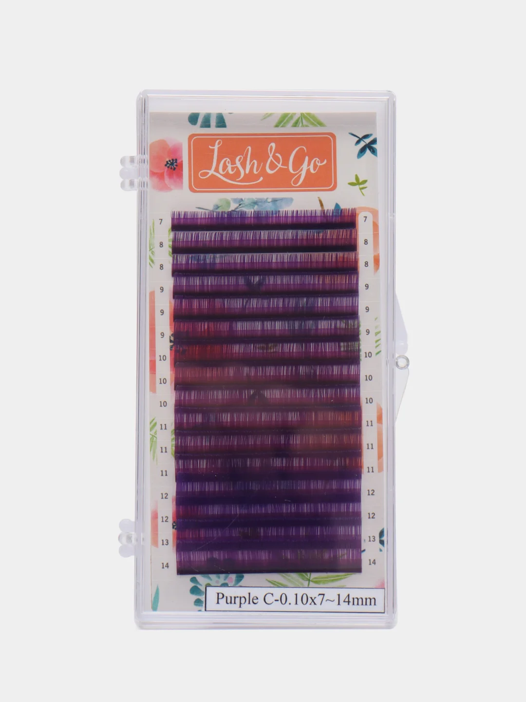 Фиолетовый черные ресницы Lash&Go, 16 линий