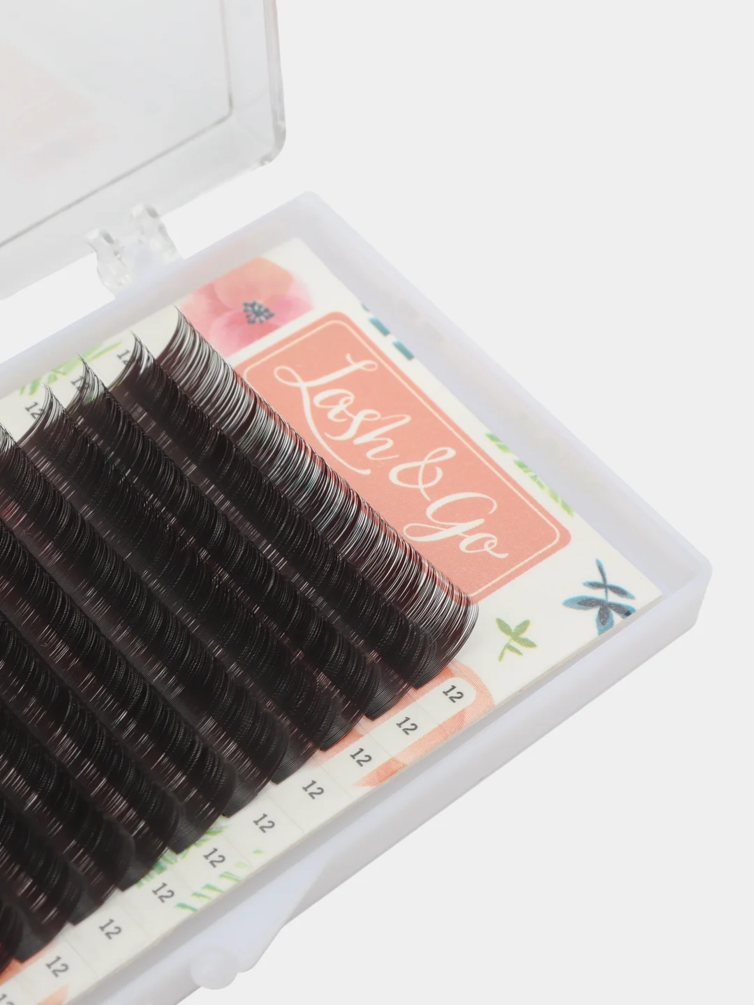 Шоколадный черные ресницы Lash&Go, 16 линий