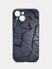 Тёмно-серый чехол для iPhone 15 с принтом, с рисунком (Айфон 15)