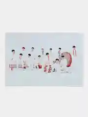 Зеленый плакат кпоп Seventeen, постер, Kpop, Севентин