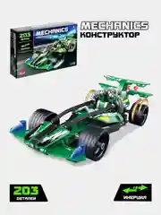 Зеленый конструктор Машина - Трансформер с инерционным механизмом "Гоночный автомобиль", суперкар