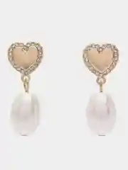Серьги с жемчугом и сердцем
