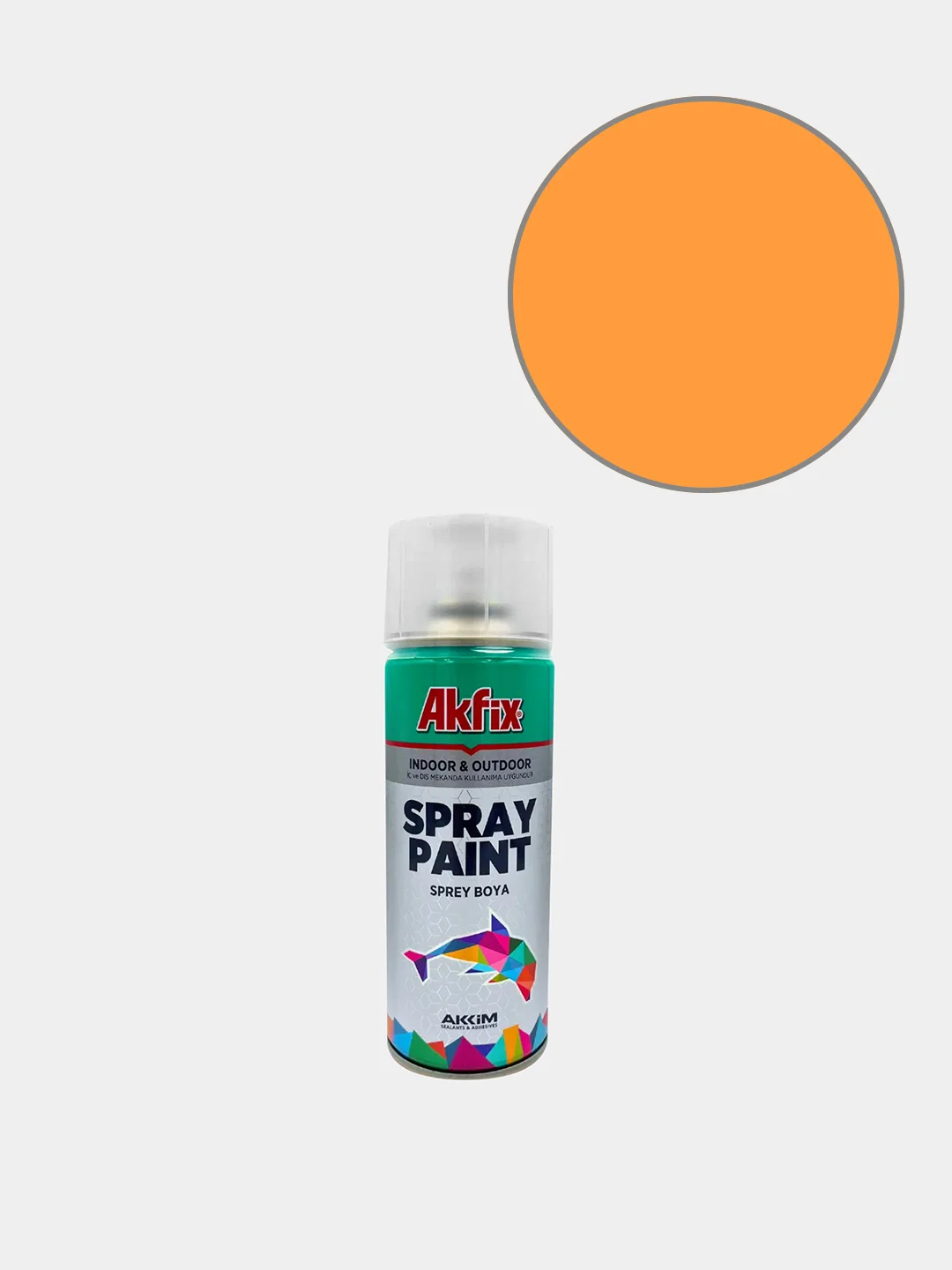 Акриловая аэрозольная краска Akfix Spray Paint, 400 мл,оранжевая