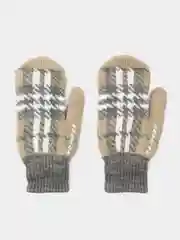 Бежевый варежки двойные, зимние
