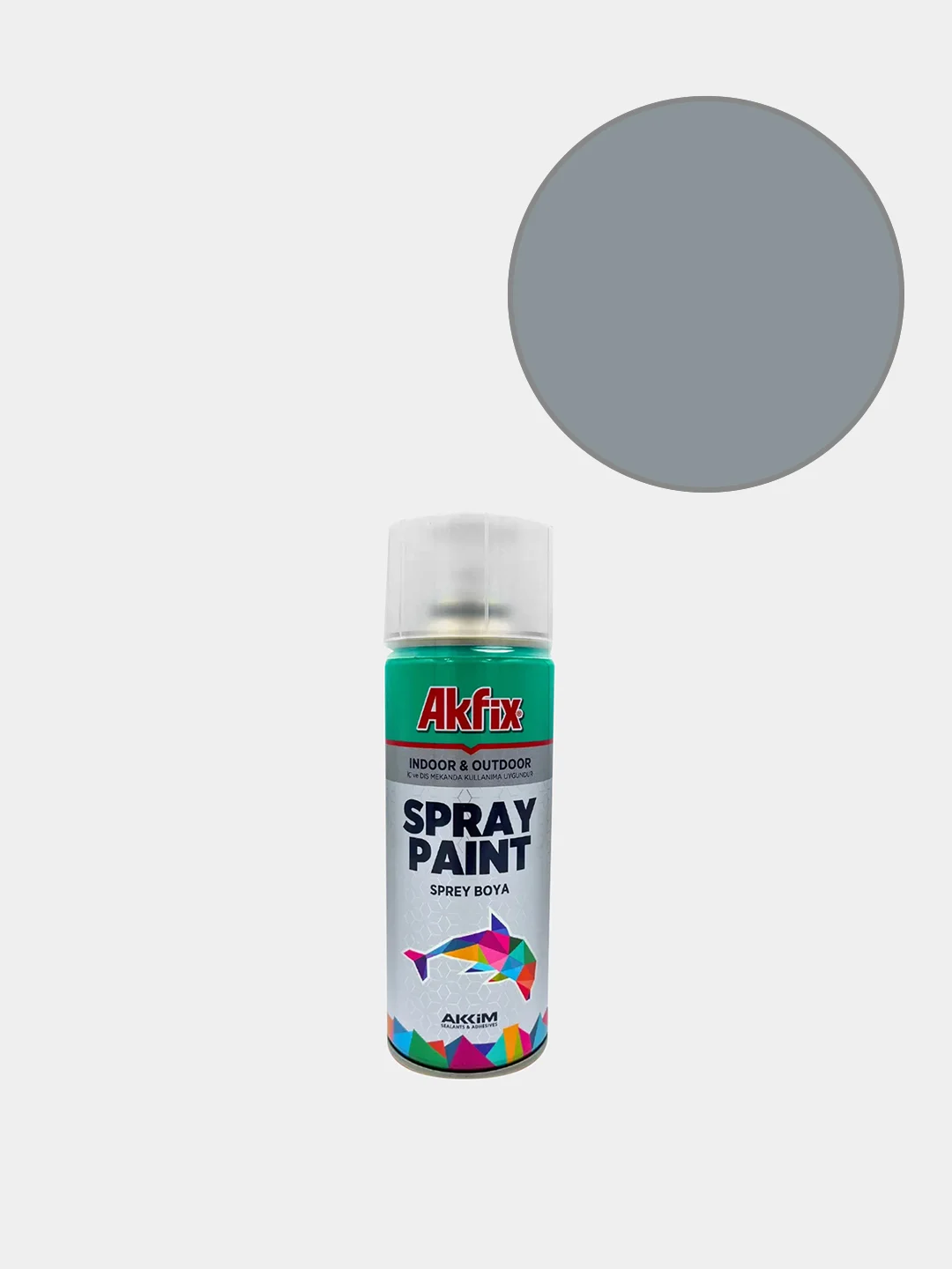 Акриловая аэрозольная краска Akfix Spray Paint, 400 мл,серебристо-серая