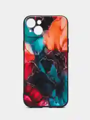 Фиолетовый чехол для iPhone 15 Plus с принтом, с рисунком (Айфон 15 Плюс)