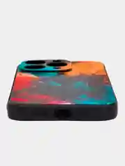 Угольный чехол для iPhone 15 Pro с принтом, с рисунком (Айфон 15 Про)