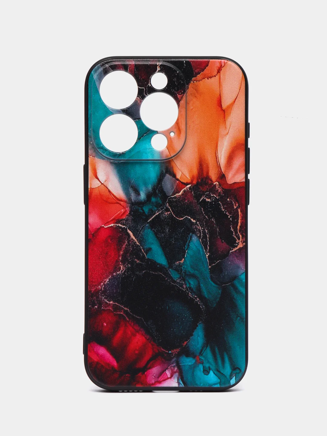 Фиолетовый чехол для iPhone 15 Pro с принтом, с рисунком (Айфон 15 Про)