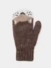 Бордовый варежки двойные, зимние