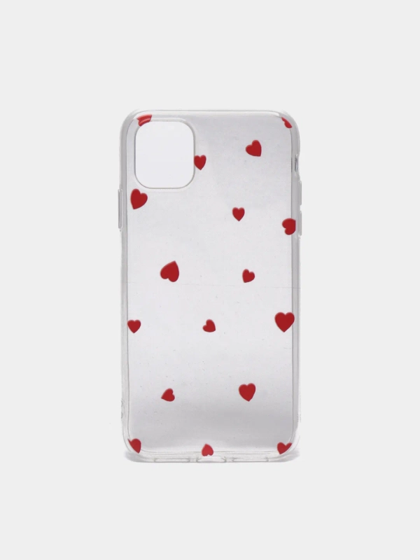 Чехол для iPhone (Айфон) 11,12,13,14,15 Pro,Max,mini,с рисунком айфон / чехол с сердечками