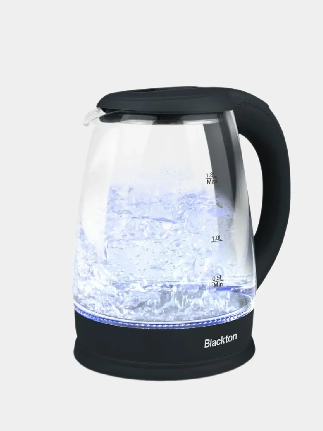 Черный чайник электрический с подсветкой Blackton Bt KT1800G, ОБЪЁМОМ 1.8л, АВТООТКЛЮЧЕНИЕ