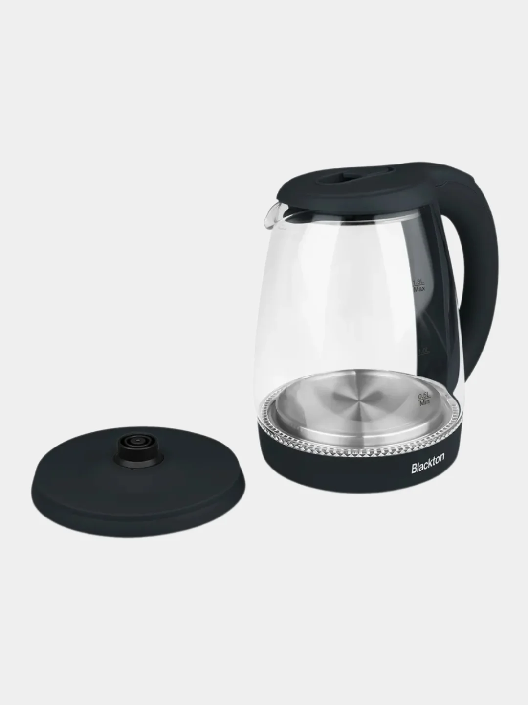 Черный чайник электрический с подсветкой Blackton Bt KT1800G, ОБЪЁМОМ 1.8л, АВТООТКЛЮЧЕНИЕ