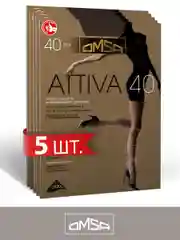 Шоколадный колготки OMSA ATTIVA 40 den поддерживающие шортики набор 5 шт