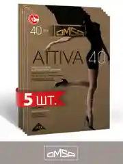 Черный колготки OMSA ATTIVA 40 den поддерживающие шортики набор 5 шт