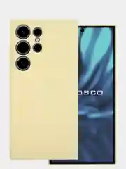 Светло-жёлтый чехол для Samsung Galaxy S24 Ultra S24 Plus S24 A55 A35 5G силиконовый ROSCO, защита камер