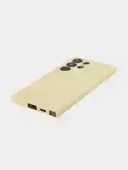Светло-жёлтый чехол для Samsung Galaxy S24 Ultra S24 Plus S24 A55 A35 5G силиконовый ROSCO, защита камер