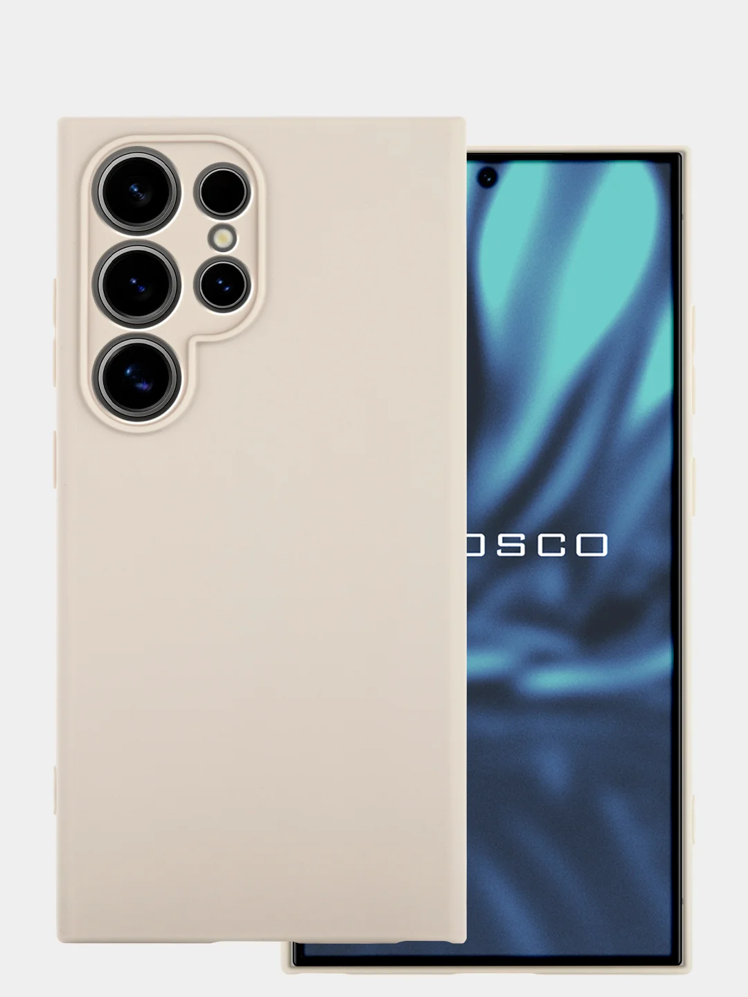 Бежевый чехол для Samsung Galaxy S24 Ultra S24 Plus S24 A55 A35 5G силиконовый ROSCO, защита камер
