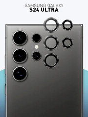 Стекло на камеру для Samsung Galaxy S24 Ultra/S24+/S24/A55/A35 5G защитное ROSCO, 2 вида