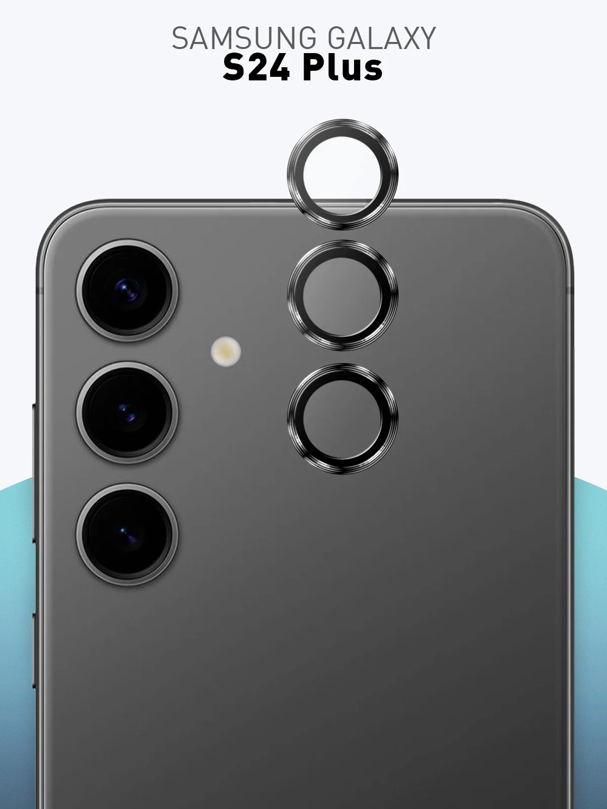 Черный стекло на камеру для Samsung Galaxy S24 Ultra/S24+/S24/A55/A35 5G защитное ROSCO, 2 вида