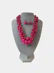 Желтый бижутерия, объёмный комплект: бусы и серьги