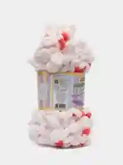 Коралловый меланж пряжа Alize Puffy Color, петельки большие, 100 г, 9 м