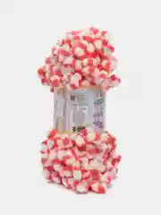 Кораллово-розовый пряжа Alize Puffy Color, петельки большие, 100 г, 9 м