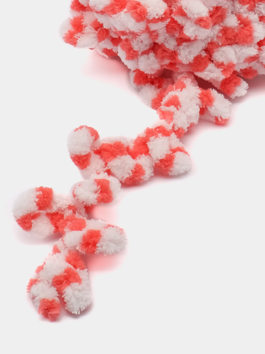 Кораллово-розовый пряжа Alize Puffy Color, петельки большие, 100 г, 9 м