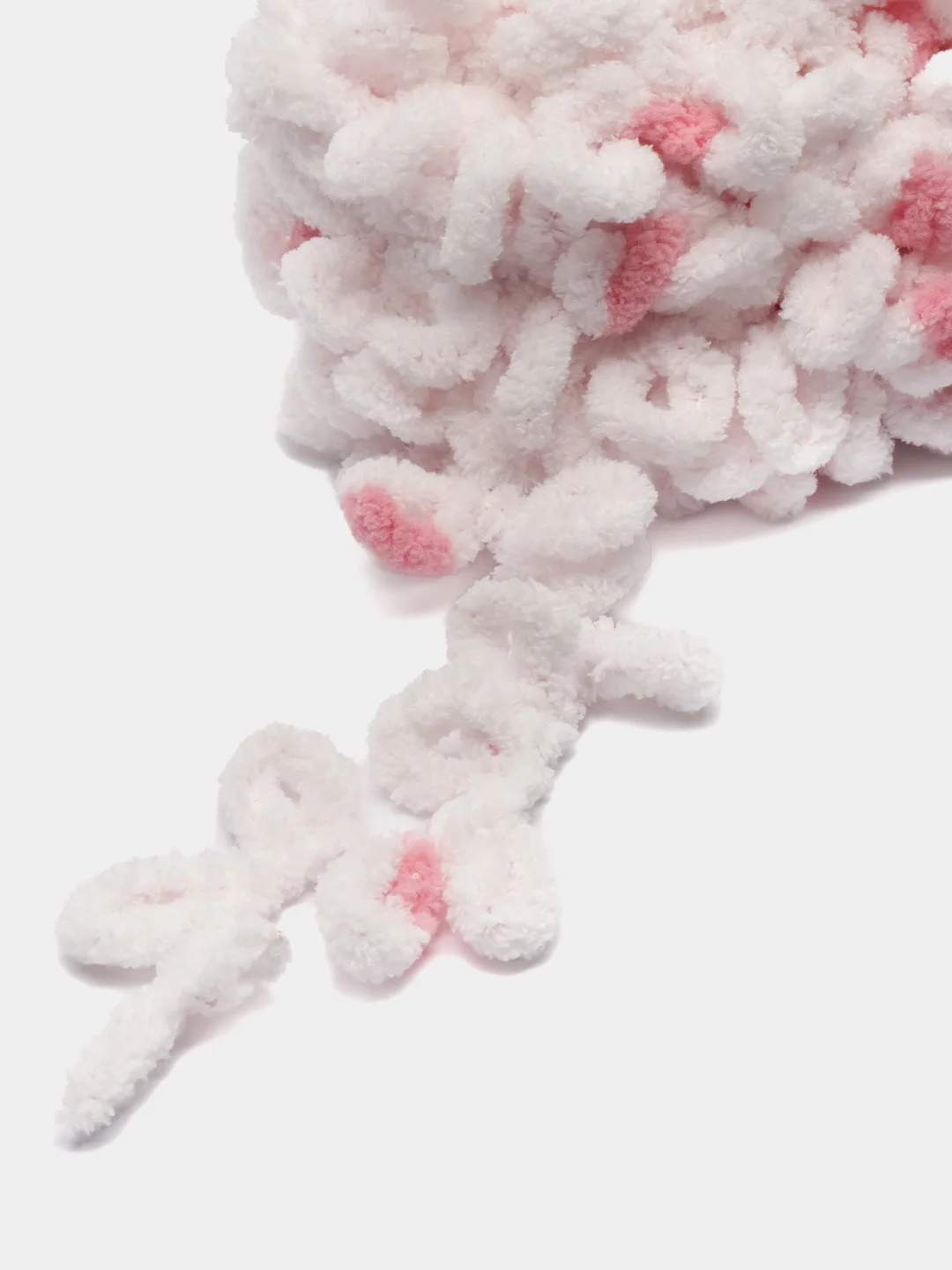Пастельно-коралловый пряжа Alize Puffy Color, петельки большие, 100 г, 9 м