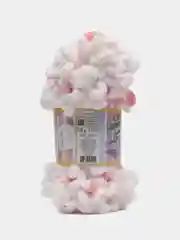 Пастельно-коралловый пряжа Alize Puffy Color, петельки большие, 100 г, 9 м