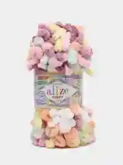 Разноцветный пряжа Alize Puffy Color, петельки большие, 100 г, 9 м