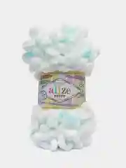 Лайм пряжа Alize Puffy Color, петельки большие, 100 г, 9 м