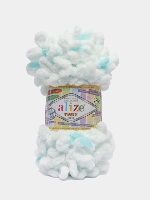 Пряжа Alize Puffy Color, петельки большие, 100 г, 9 м