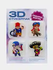 Золотой 3d наклейка (3Д объемная наклейка) стикер на телефон, Лол, Бравел Старс, Хаги ваги Роблокс