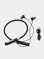 Черный беспроводные магнитные наушники с микрофоном Music 12D / G08 bluetooth для занятий спортом