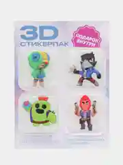 Желтый 3d наклейка (3Д объемная наклейка) стикер на телефон, Лол, Бравел Старс, Хаги ваги Роблокс