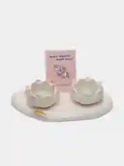 Молочный подарочный набор/Подставка/Стакан-органайзер/Подсвечник/Свеча/Изделия из гипса