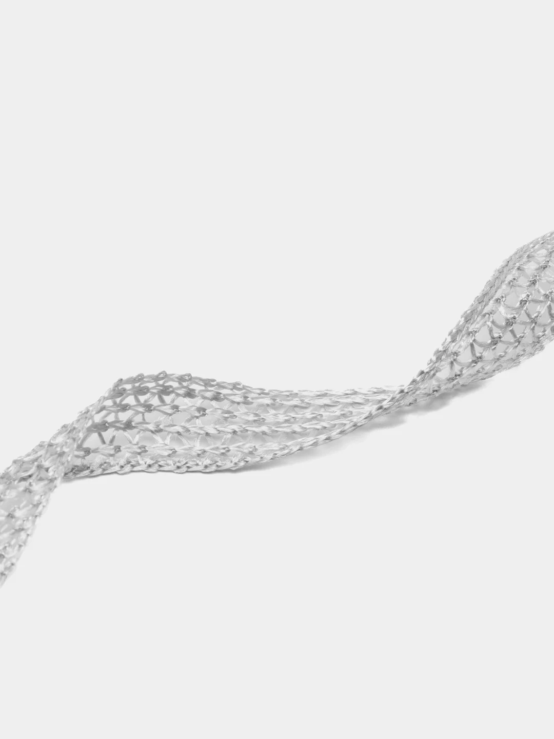 Серый металлик нитяная штора "Кисея", с люрексом, 2 х 1 м