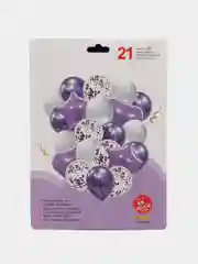 Синий воздушные шарики, набор, с конфетти, 21 шт