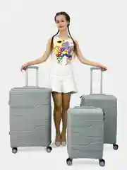 Чемодан на колесах, ударопрочный, из полипропилена