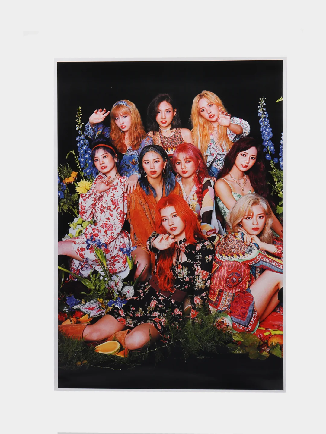 Зеленый плакат кпоп TWICE, k-pop, Твайс, постер
