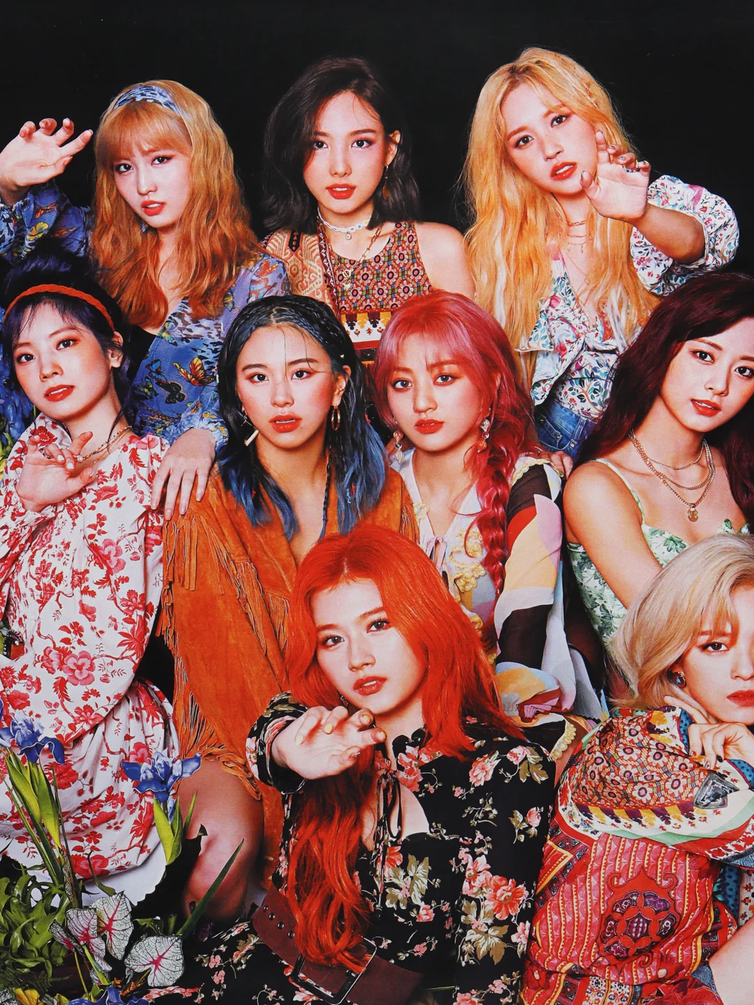 Зеленый плакат кпоп TWICE, k-pop, Твайс, постер