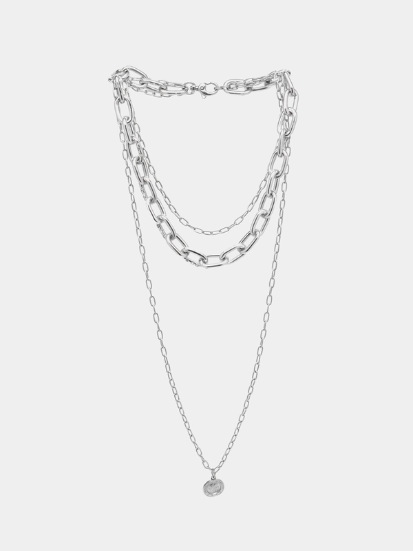 Сборная серебряная цепочка (40-90 см) на карабине
